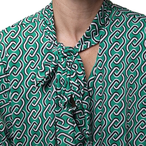 Dress knee length V-neck with tie short sleeves Size 2X NICOLE MILLER NWT - Picture 3 of 15